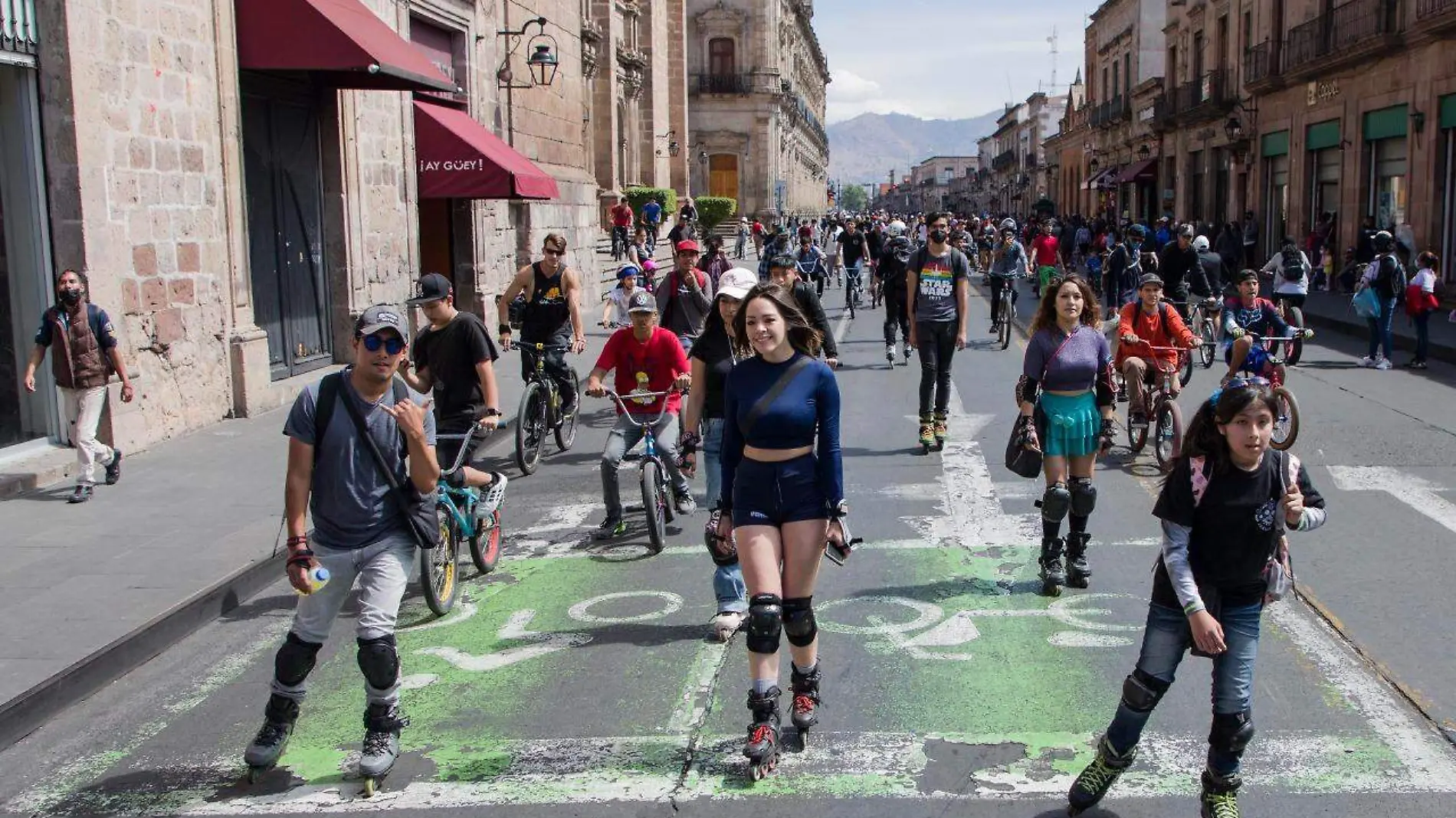 Patinadores manifestación